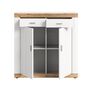 Voir la diapositive 3 : BEST MOBILIER Coventry - buffet haut - blanc et effet bois - 101x104 cm