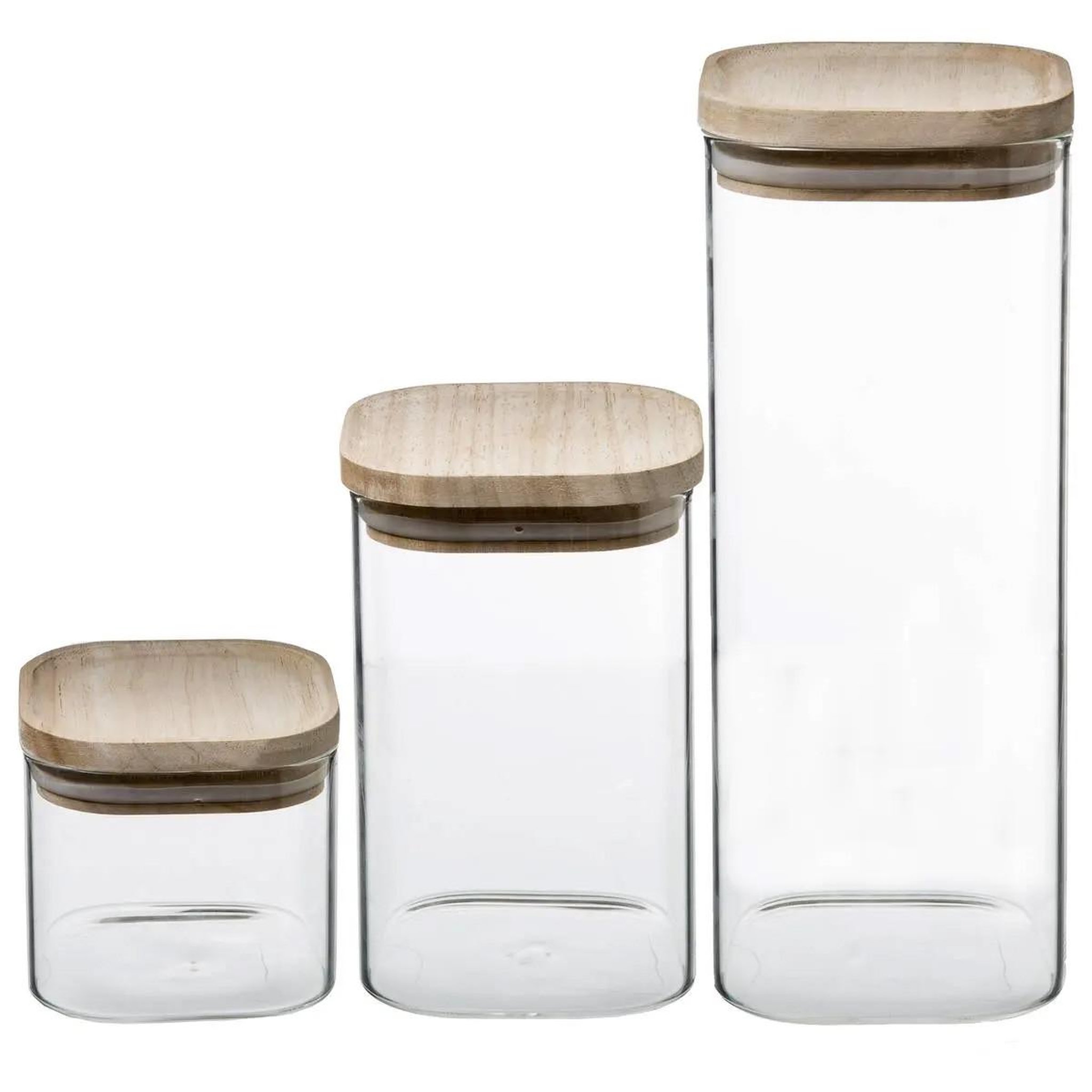 FIVE Lot de 3 bocaux  empilables  24cm transparent
