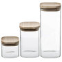 Voir la diapositive 1 : FIVE Lot de 3 Bocaux  Empilables  24cm Transparent