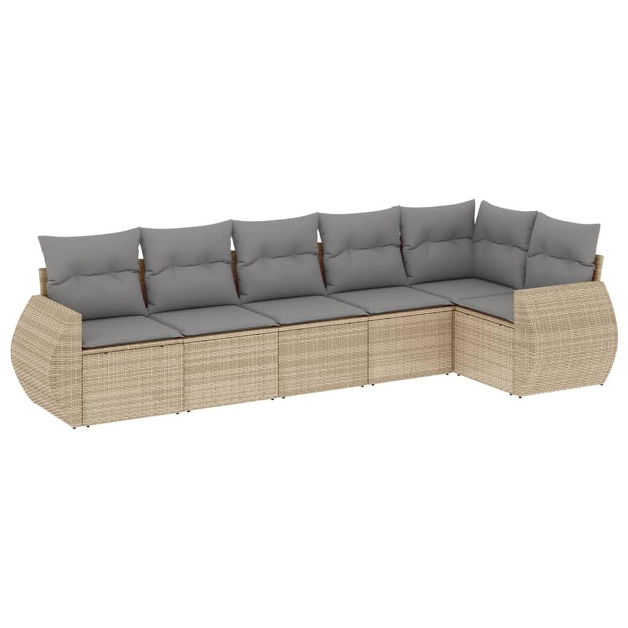 Voir la diapositive 2 : VIDAXL Salon de jardin avec coussins 6 pcs beige resine tressee