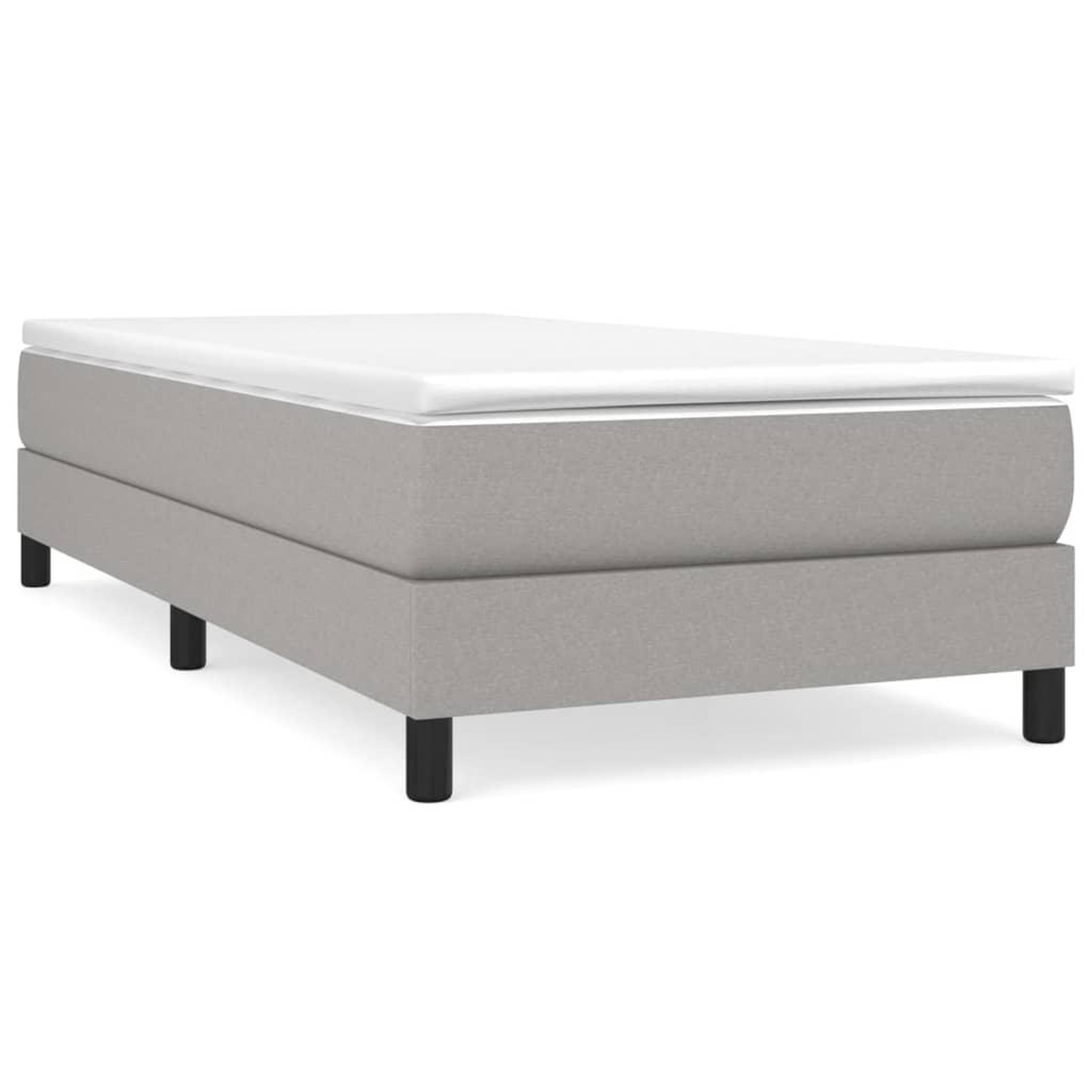 Voir la diapositive 2 : VIDAXL Sommier a lattes de lit avec matelas Gris clair 80x200 cm Tissu