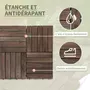 OUTSUNNY Dalles terrasse - caillebotis - lot de 27 pcs, surface max. 2,5 m²- emboîtables, installation très simple - carreaux bois sapin teinté