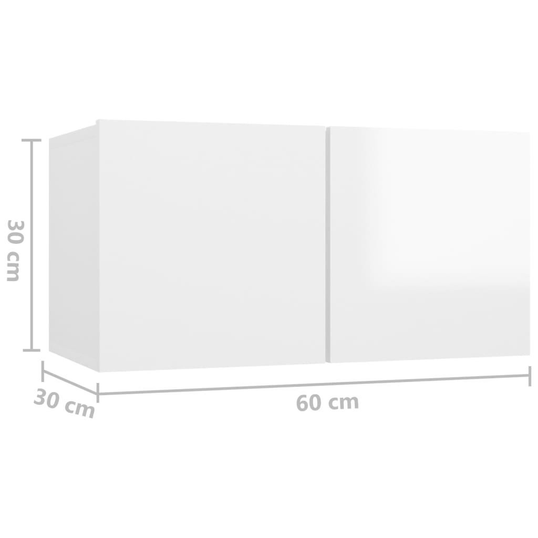 Voir la diapositive 6 : VIDAXL Meubles TV suspendus 2 pcs Blanc brillant 60x30x30 cm