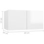 Voir la diapositive 6 : VIDAXL Meubles TV suspendus 2 pcs Blanc brillant 60x30x30 cm