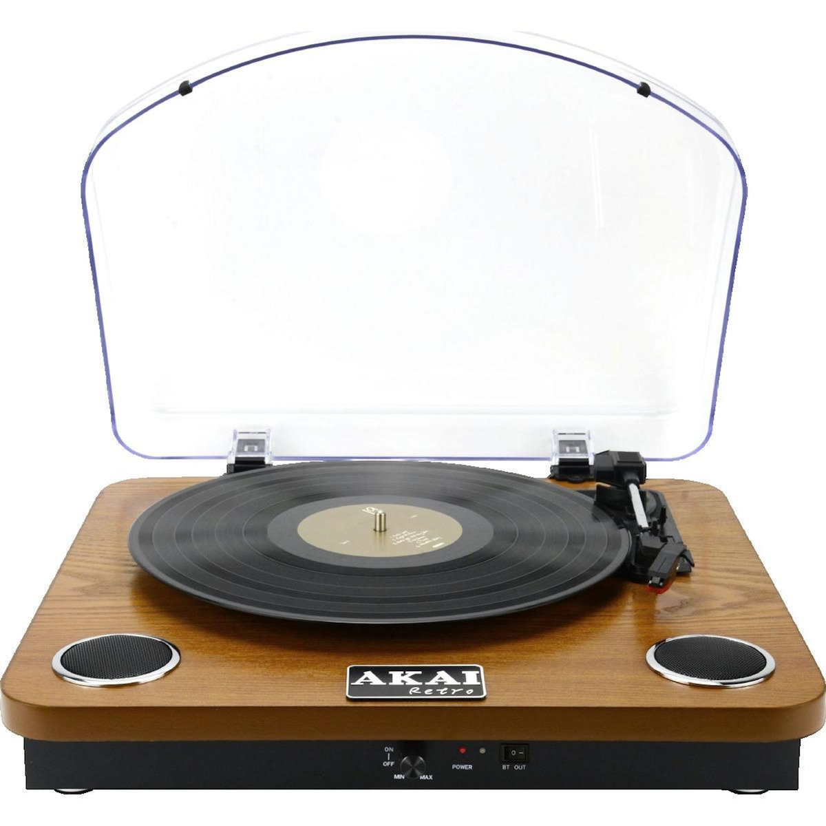 AKAI Platine vinyle Akai avec Bluetooth et finition bois rubis