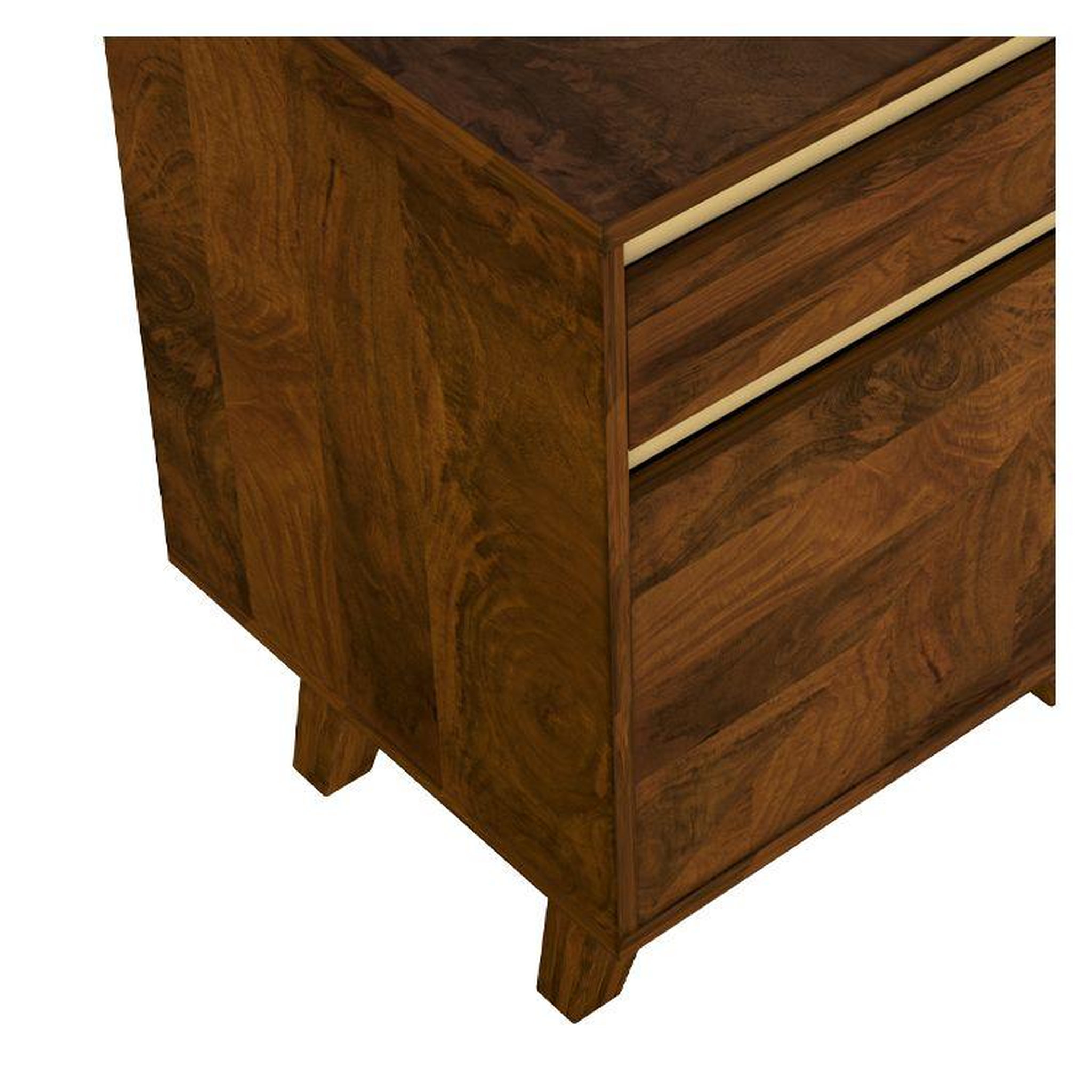 Voir la diapositive 2 : MAISON PAVANE Table de chevet en bois détails dorés, 1 tiroir et 1 porte-tripoli