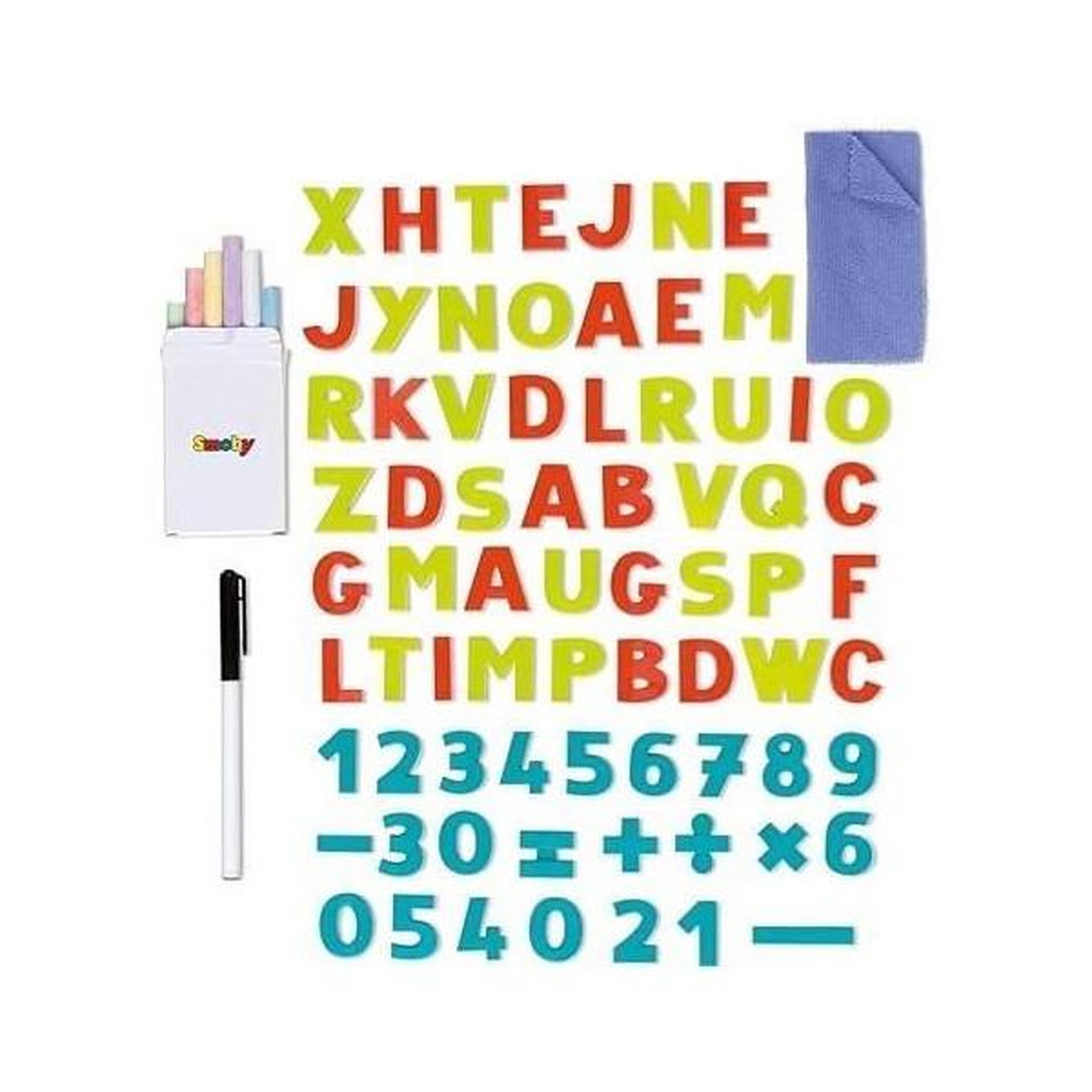 Voir la diapositive 3 : SMOBY Smoby - tableau en bois double face - ardoise craie et blanche magnétique - pliable et hauteur ajustable - 80 accessoires - dé