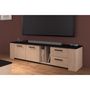 Voir la diapositive 5 : Meuble TV 2 portes 2 niches 2 tiroirs 2 portes L182cm LOLA