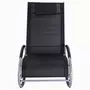 OUTSUNNY Fauteuil chaise longue à bascule design contemporain dim. 120L x 61l x 88H cm alu. polyester noir