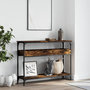 Voir la diapositive 3 : VIDAXL Table console avec etagere chene fume 100x29x75 cm