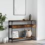 Voir la diapositive 3 : VIDAXL Table console avec etagere chene fume 100x29x75 cm