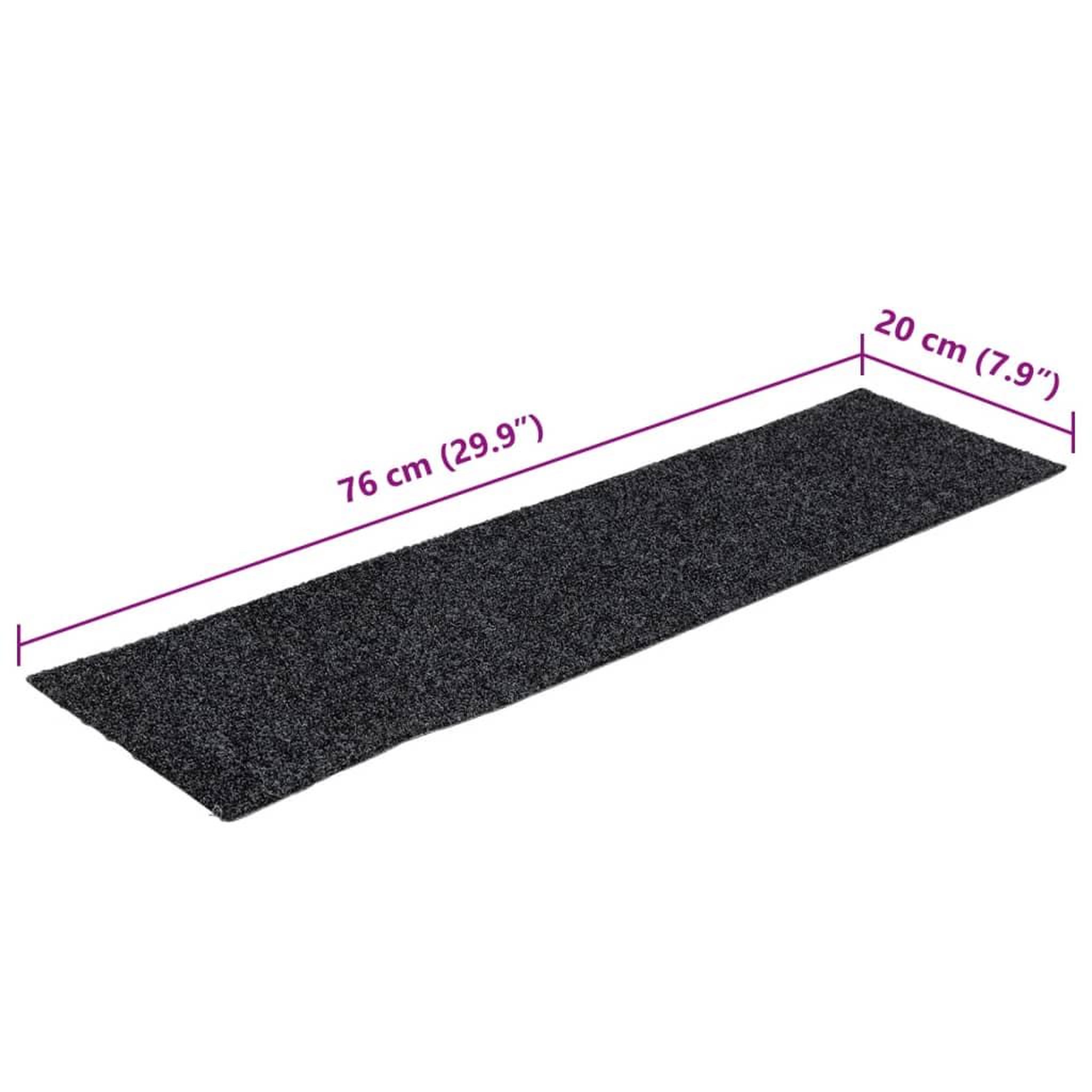 Voir la diapositive 6 : VIDAXL Tapis d'escalier autocollants Rectangulaire 15 pcs 76x20cm Gris