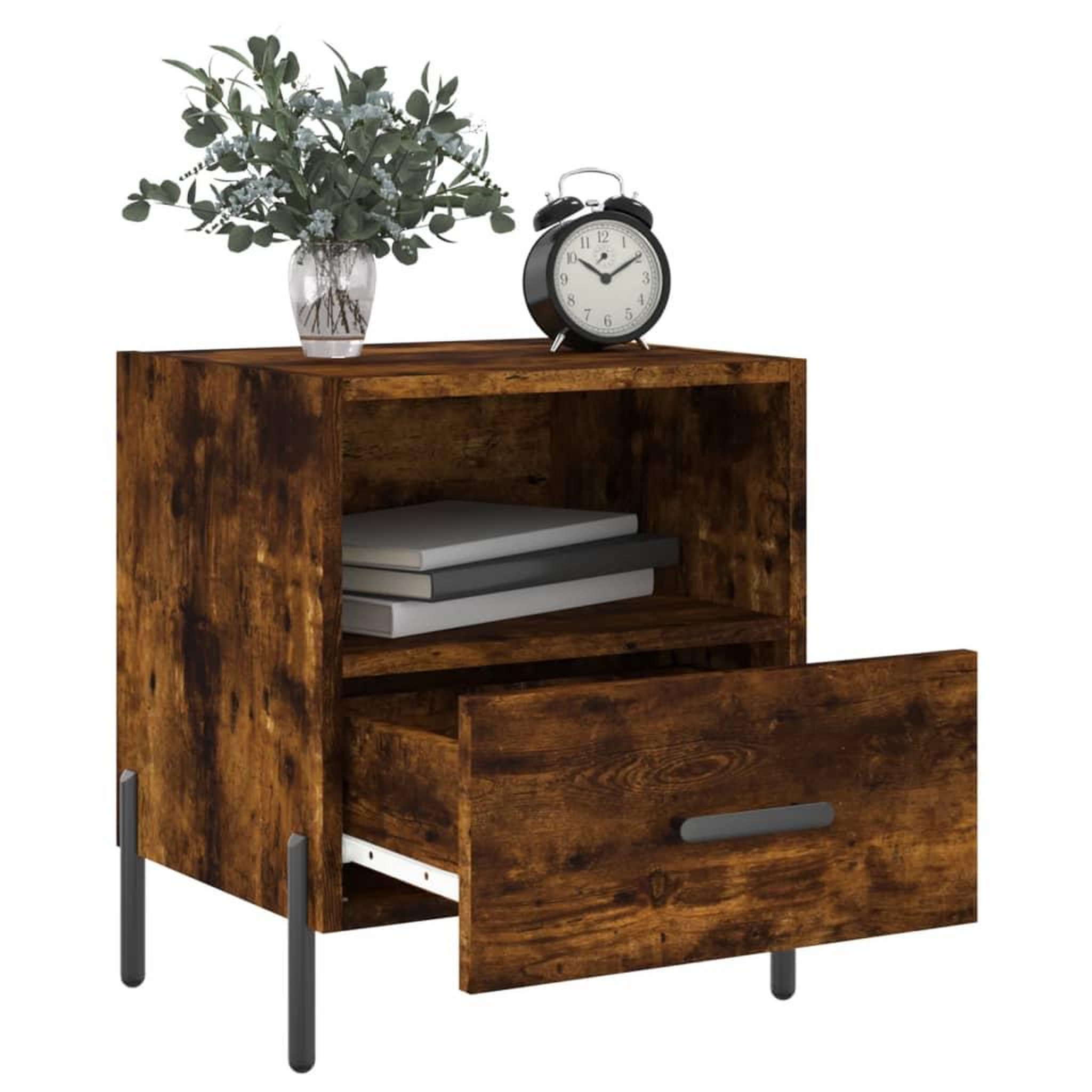 Voir la diapositive 3 : VIDAXL Tables de chevet 2pcs chene fume 40x35x47,5cm bois d'ingenierie