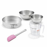 ZENKER Set de 5 ustensiles de pâtisserie moule à gâteaux 2 bols spatule pâtisserie et verre doseur Zenker Silver