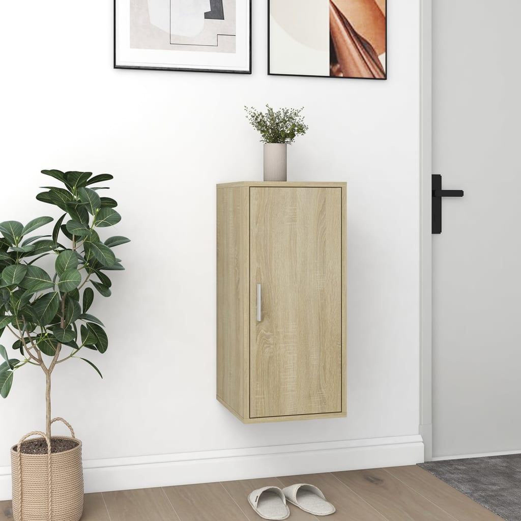 Voir la diapositive 3 : VIDAXL Armoire a chaussures Chene sonoma 32x35x70 cm Agglomere