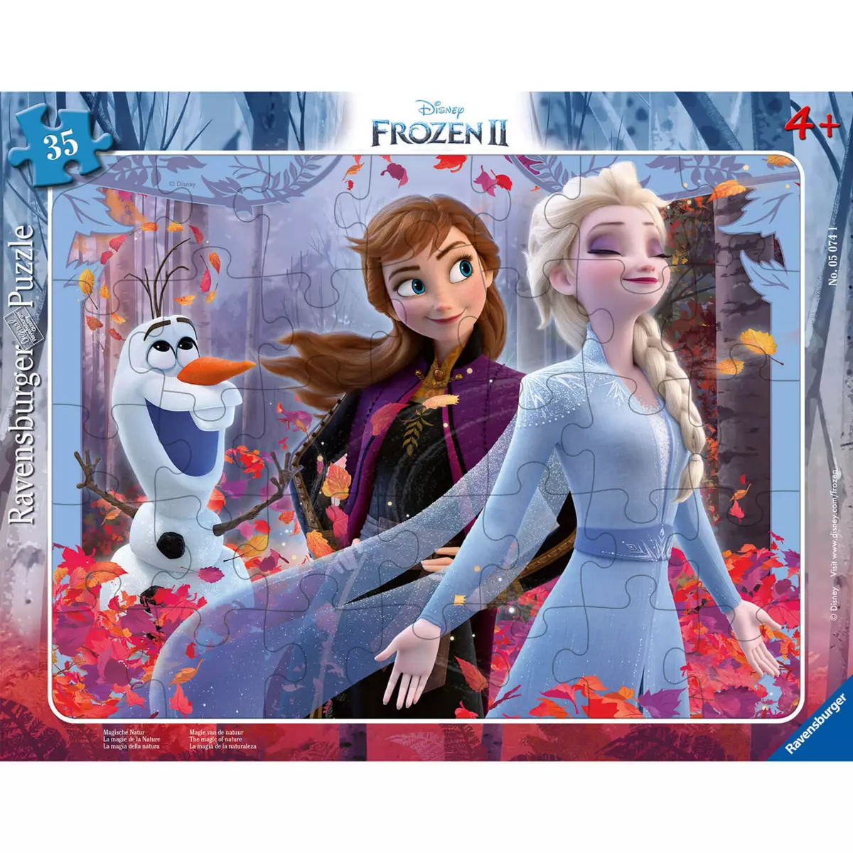 RAVENSBURGER Puzzle cadre 30 pièces : La Reine des Neiges 2 (Frozen 2) Disney : La magie de la Nature