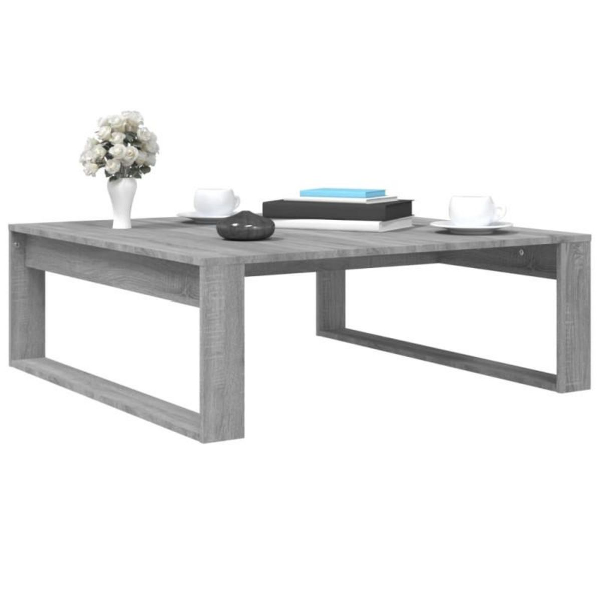 VIDAXL Table basse Sonoma gris 100x100x35 cm Bois d ingénierie