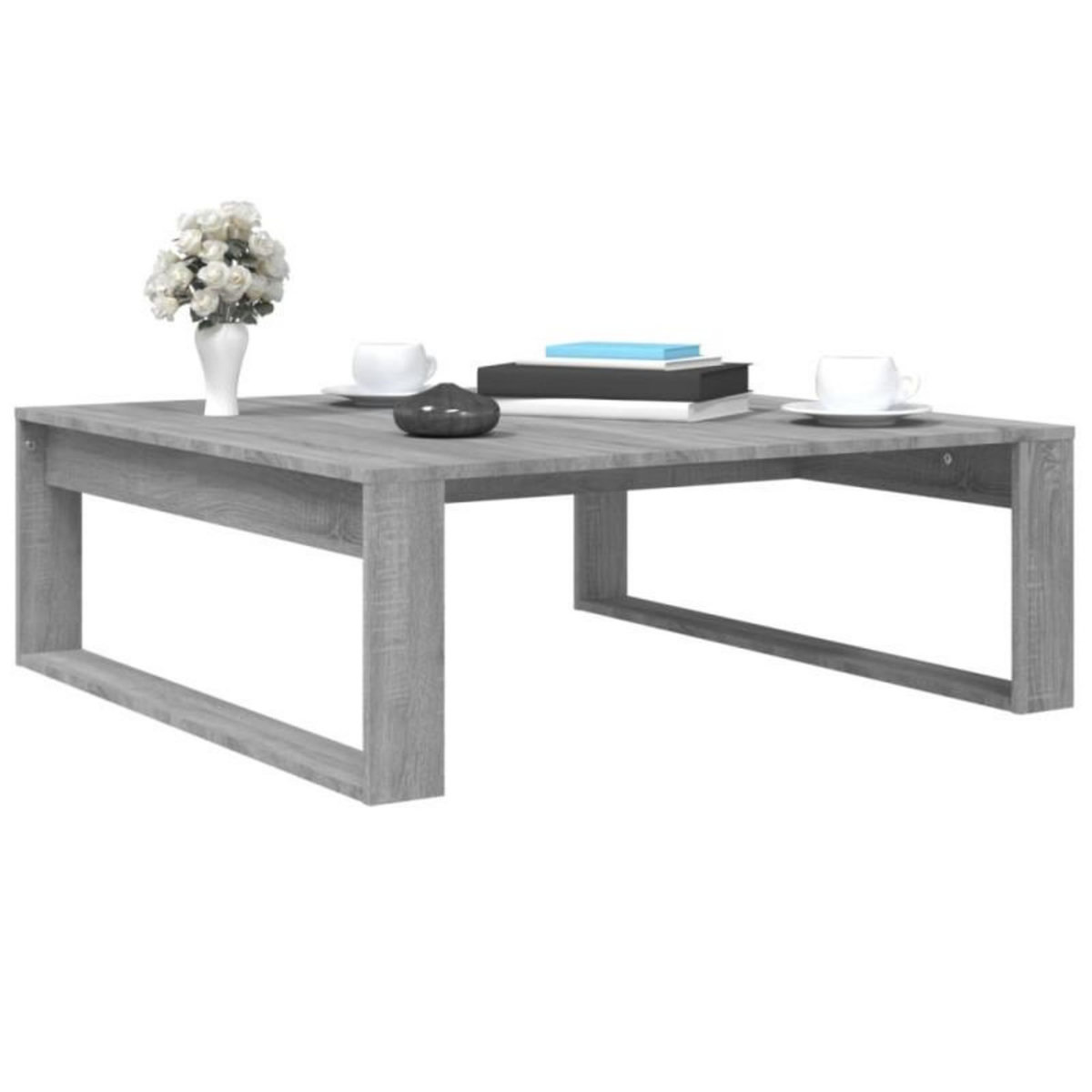 VIDAXL Table basse Sonoma gris 100x100x35 cm Bois d ingénierie