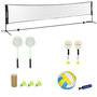 Voir la diapositive 1 : HOMCOM Ensemble set complet de badminton, pickleball et volleyball 3 en 1 réglable noir