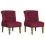 Voir la diapositive 2 : VIDAXL Chaises françaises lot de 2 rouge bordeaux tissu