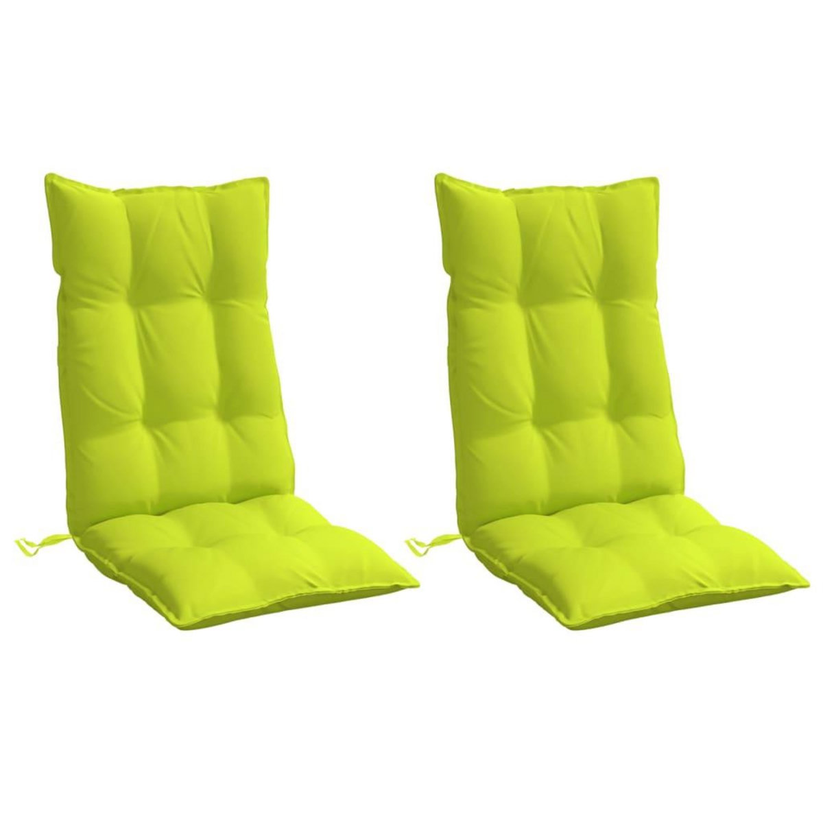 VIDAXL Coussins de chaise a dossier haut lot de 2 vert vif