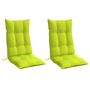 Voir la diapositive 3 : VIDAXL Coussins de chaise a dossier haut lot de 2 vert vif