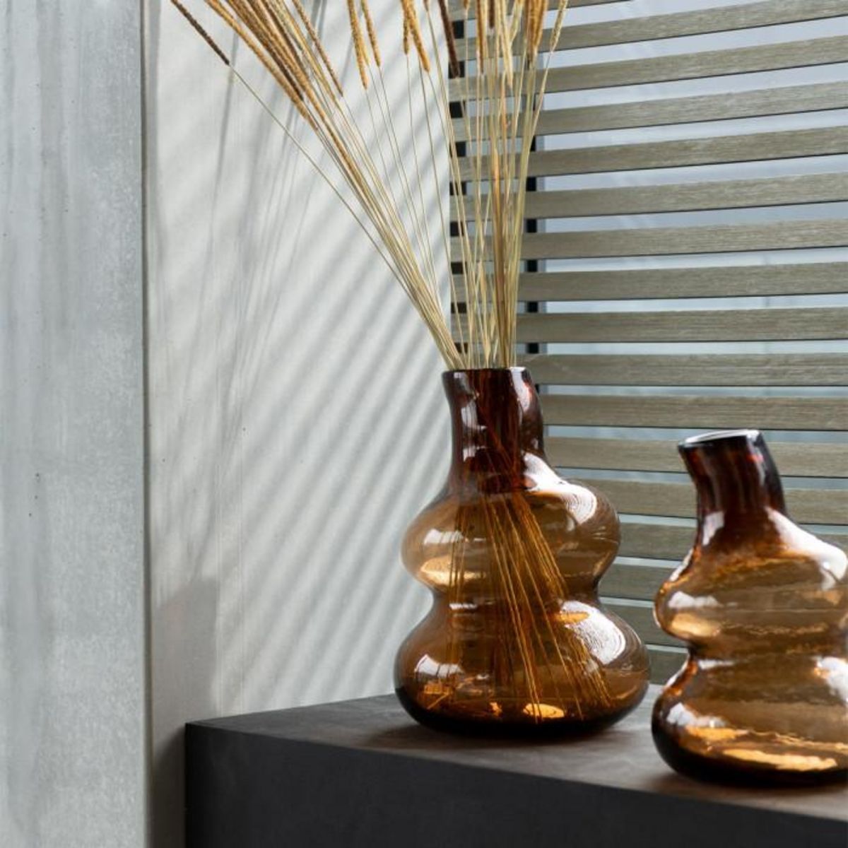 Paris Prix Vase Gourde en Verre  Eclosion  27cm Marron