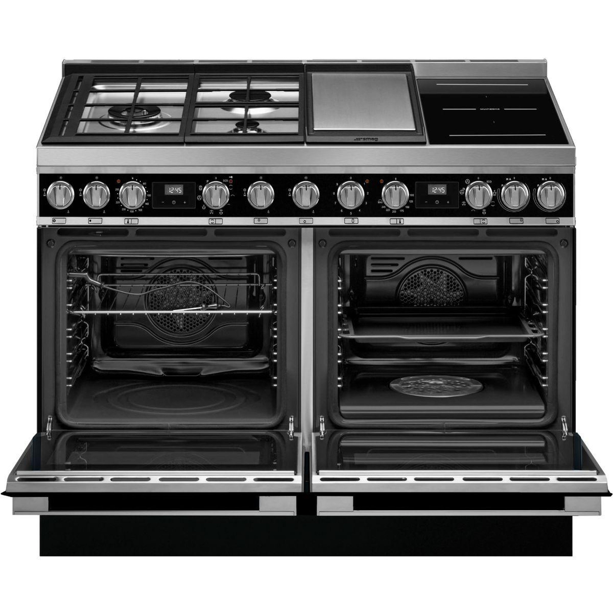 Voir la diapositive 2 : SMEG Piano de cuisson mixte cpf120igmpbl