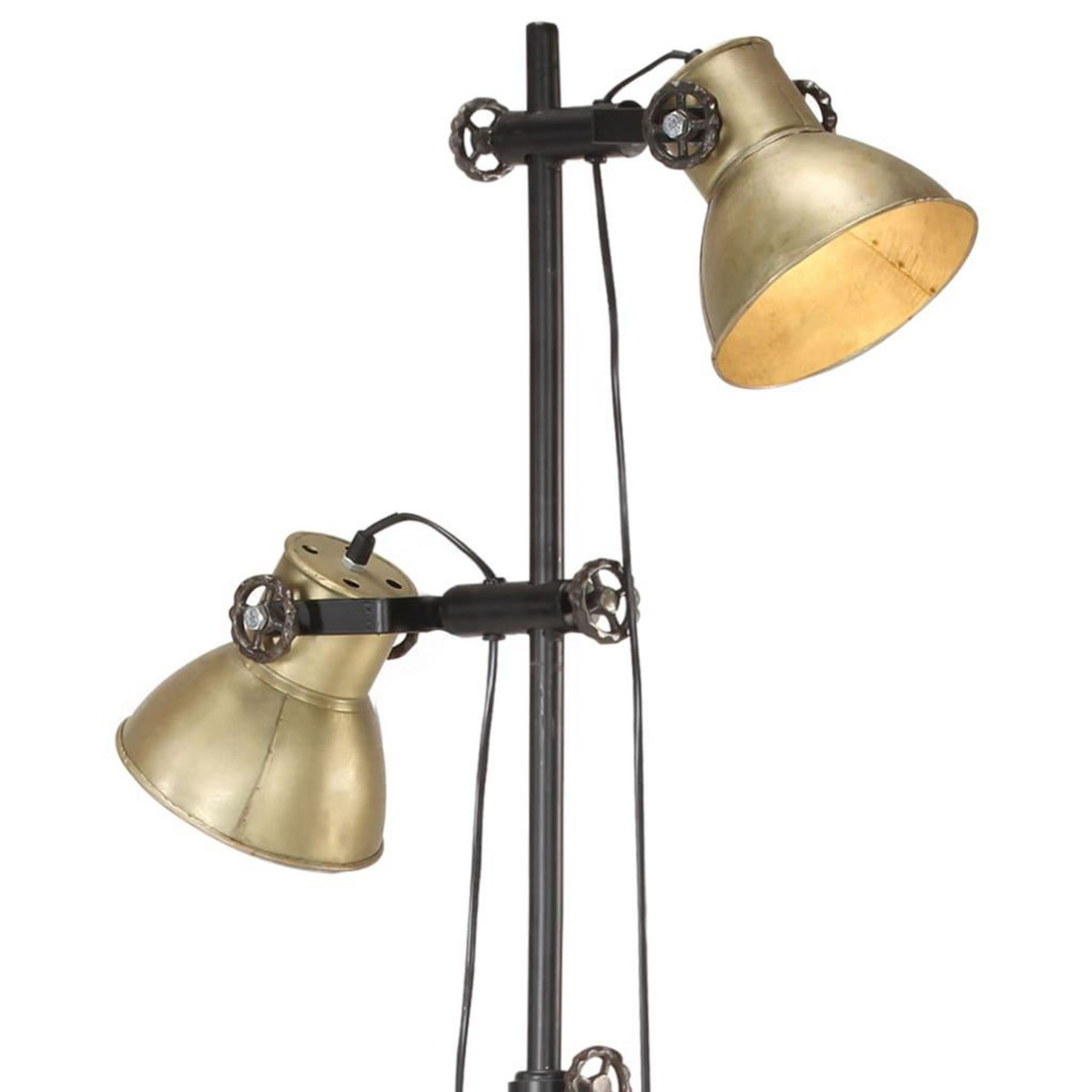 VIDAXL Lampadaire avec 2 abat-jour Laiton E27 Fonte