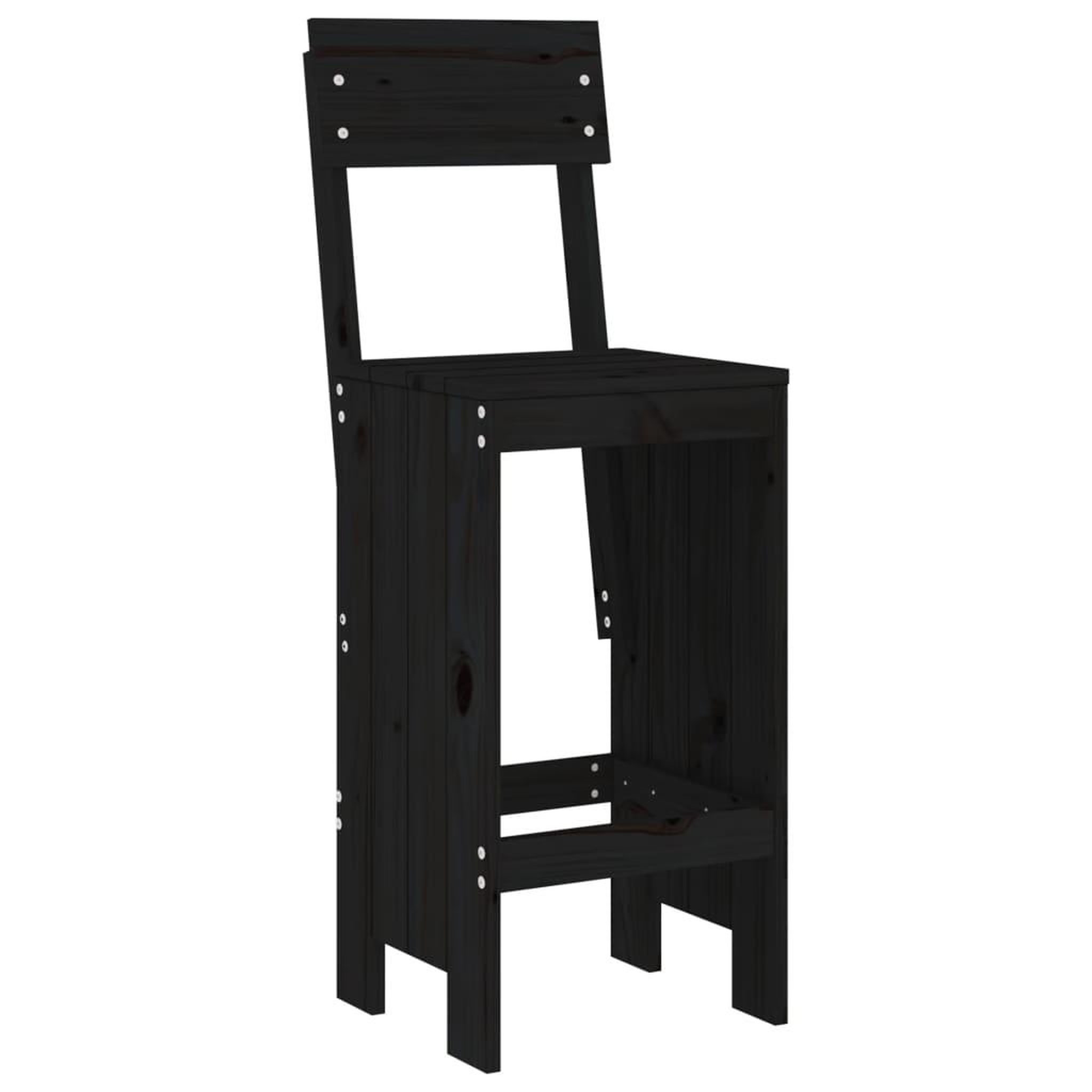 Voir la diapositive 4 : VIDAXL Ensemble de bar de jardin 3 pcs noir bois de pin massif