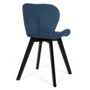 Voir la diapositive 4 : ID MARKET Lot de 4 chaises ROBINE en velours bleu pieds noirs