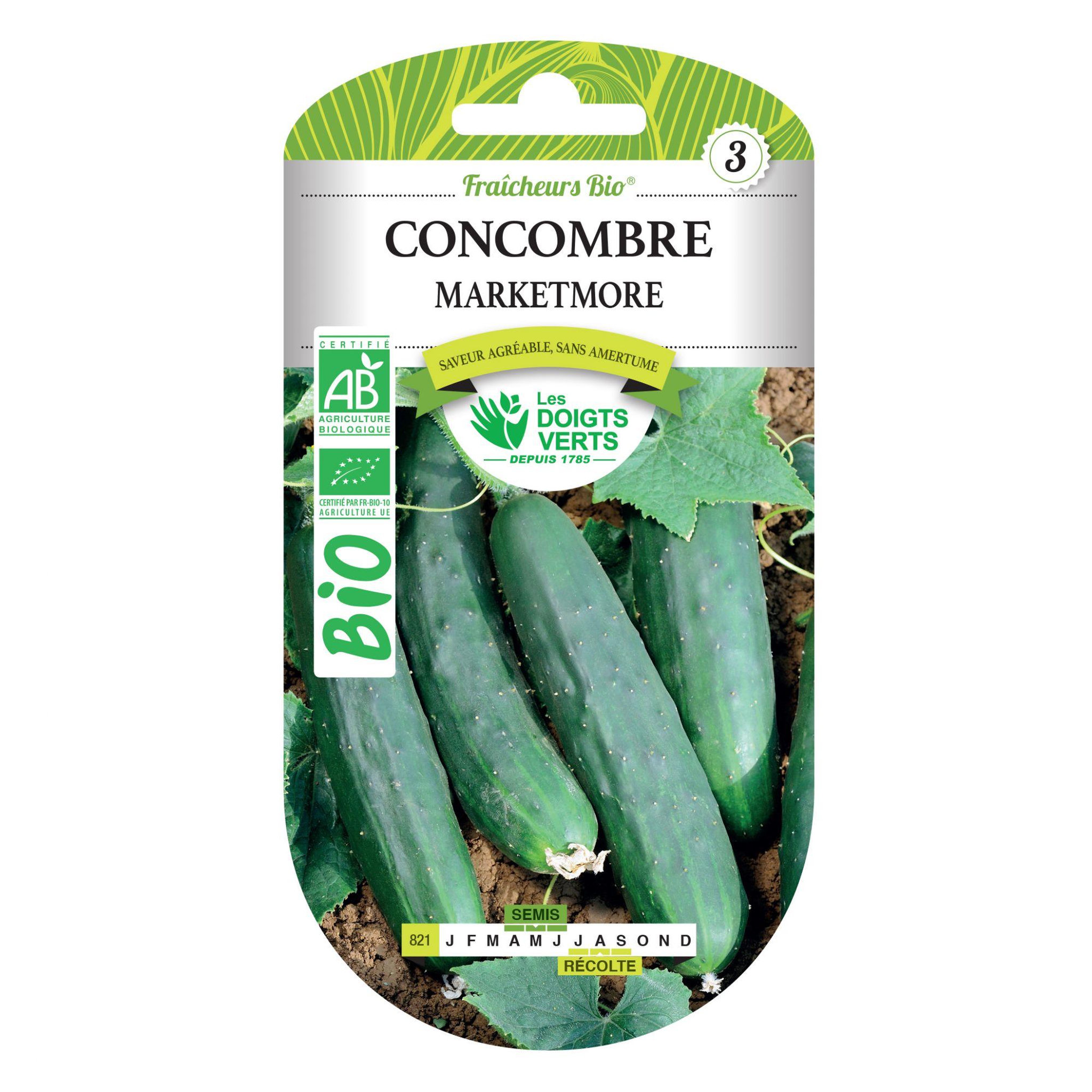 Voir la diapositive 2 : LES DOIGTS VERTS Graines concombre marketmore BIO Les Doigts Verts