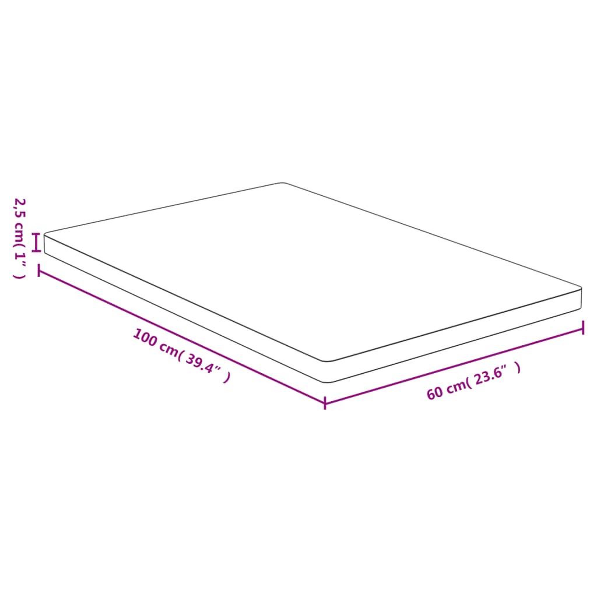Voir la diapositive 4 : VIDAXL Dessus de table 60x100x2,5 cm bambou