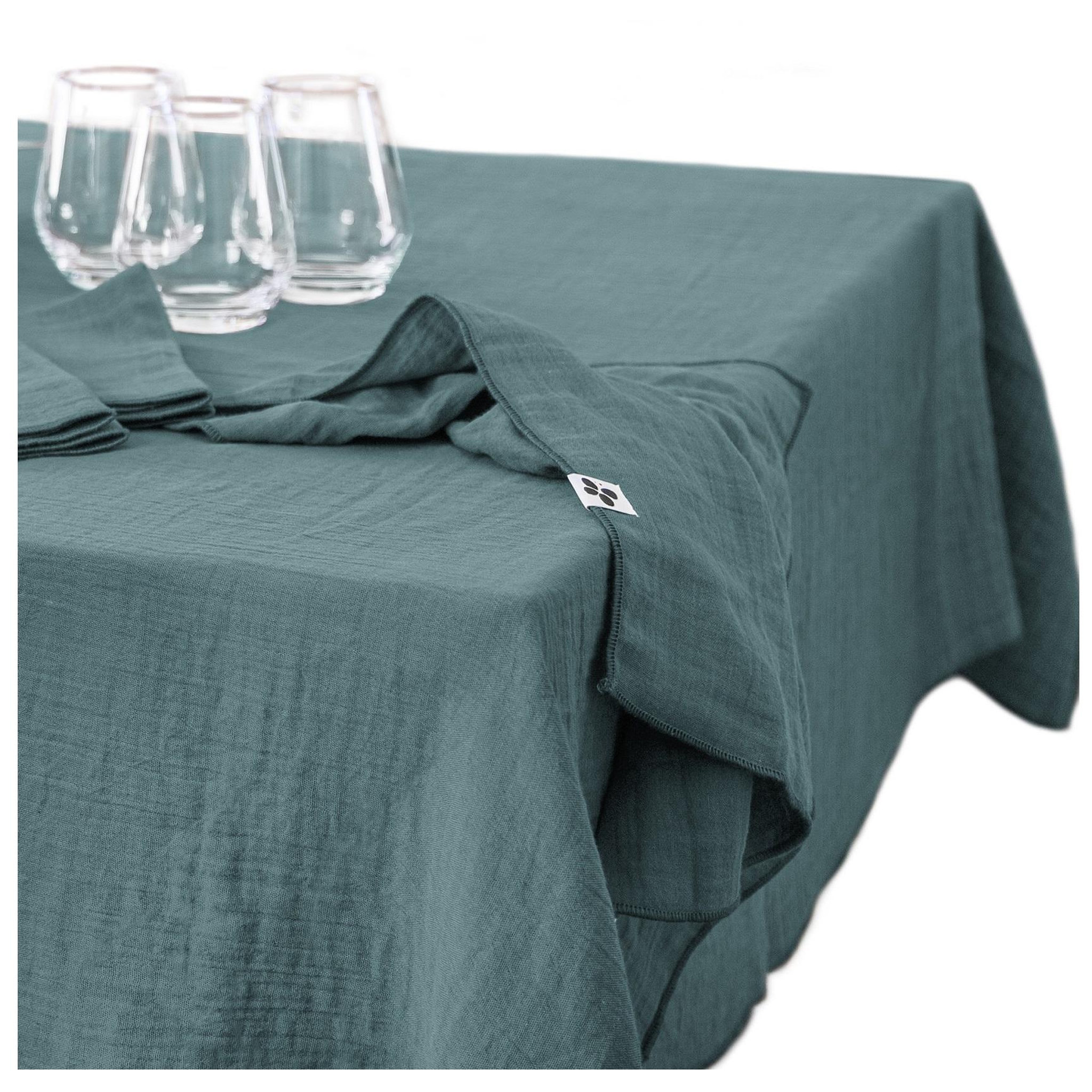 Voir la diapositive 3 : Eden Nappe rectangle en gaze de coton gaia