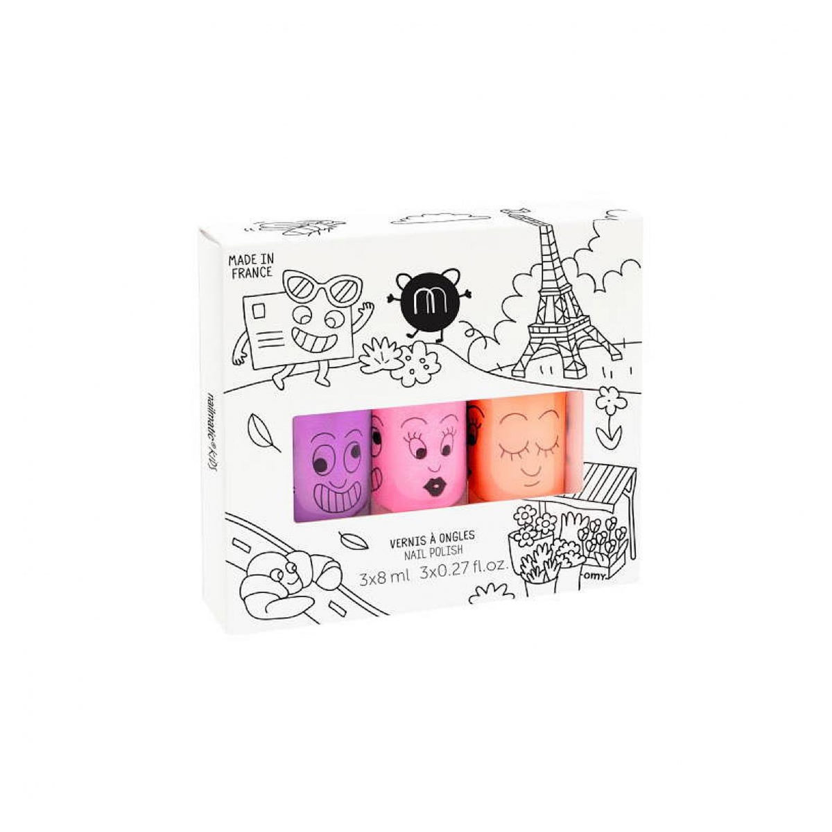 Nailmatic Coffret 3 vernis - Paris neon nacres