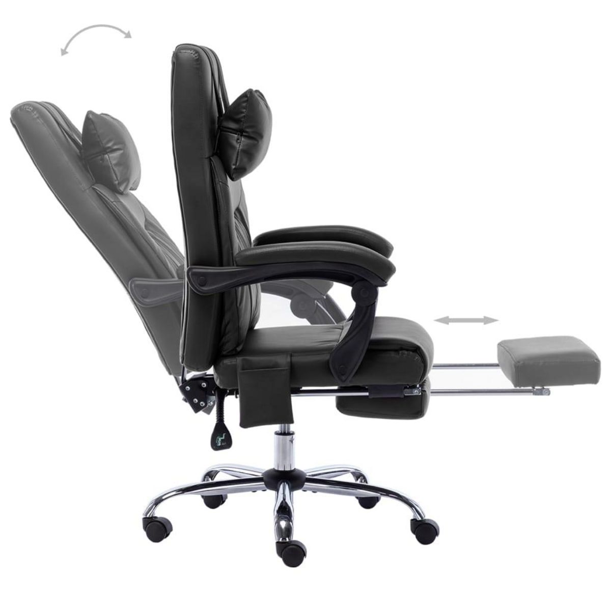 VIDAXL Chaise de bureau de massage Noir Similicuir