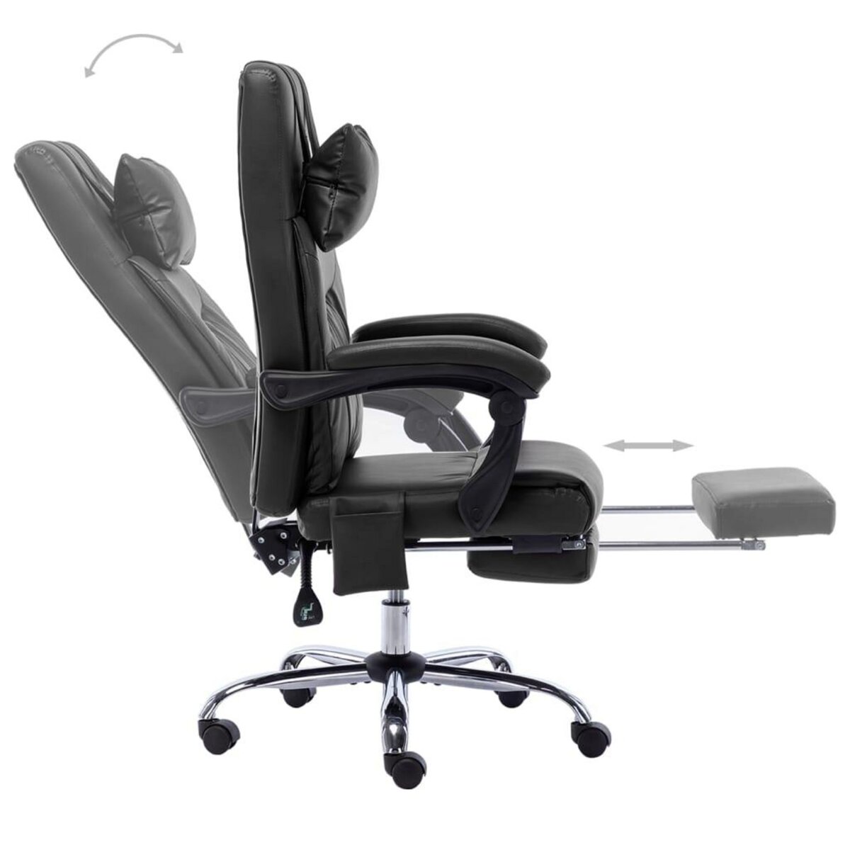 VIDAXL Chaise de bureau de massage Noir Similicuir