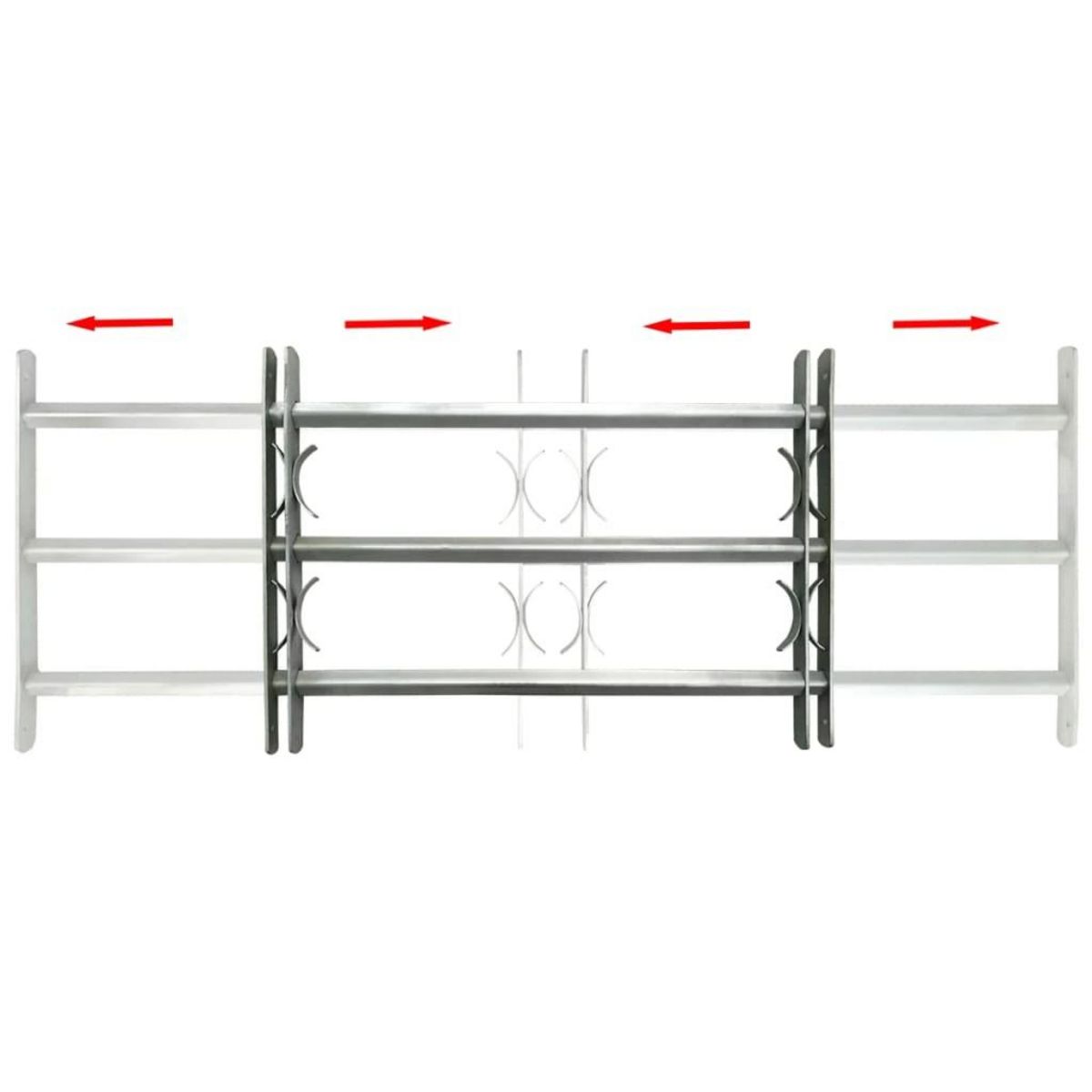 VIDAXL Grille reglable de securite de fenetres et 3 barres 500-650 mm