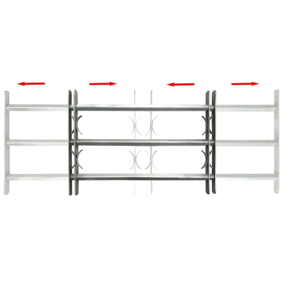 VIDAXL Grille reglable de securite de fenetres et 3 barres 500-650 mm