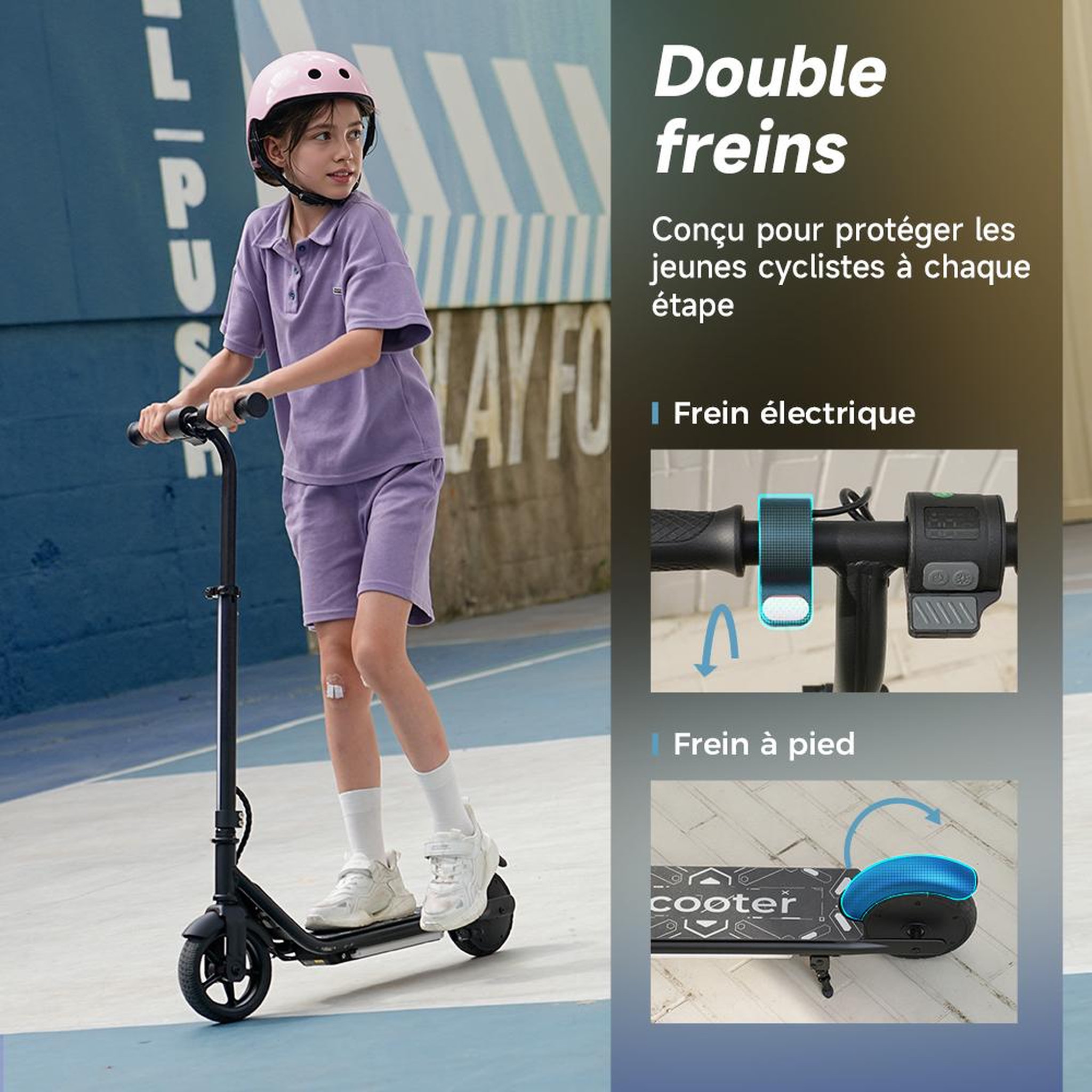 Voir la diapositive 4 : ISCOOTER Trottinette électrique K2Pro pour enfants, hauteur réglable, lumières d'ambiance colorées