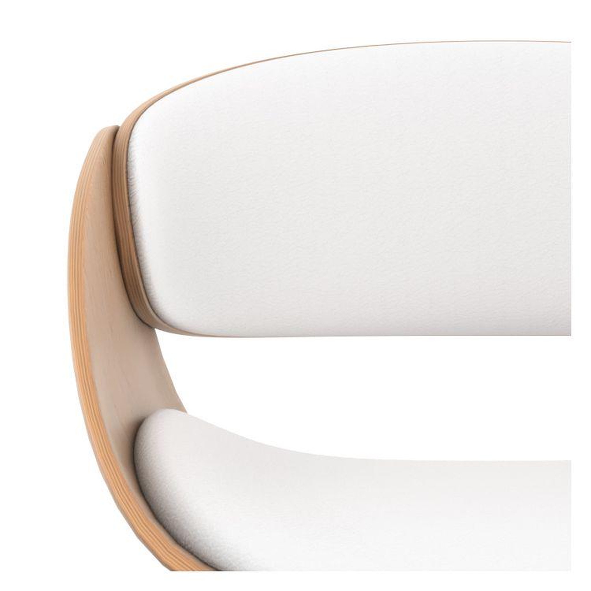 Voir la diapositive 6 : MAISON PAVANE Chaise de bar réglable en cuir synthétique blanc 62,5/83,5 cm-adelmar