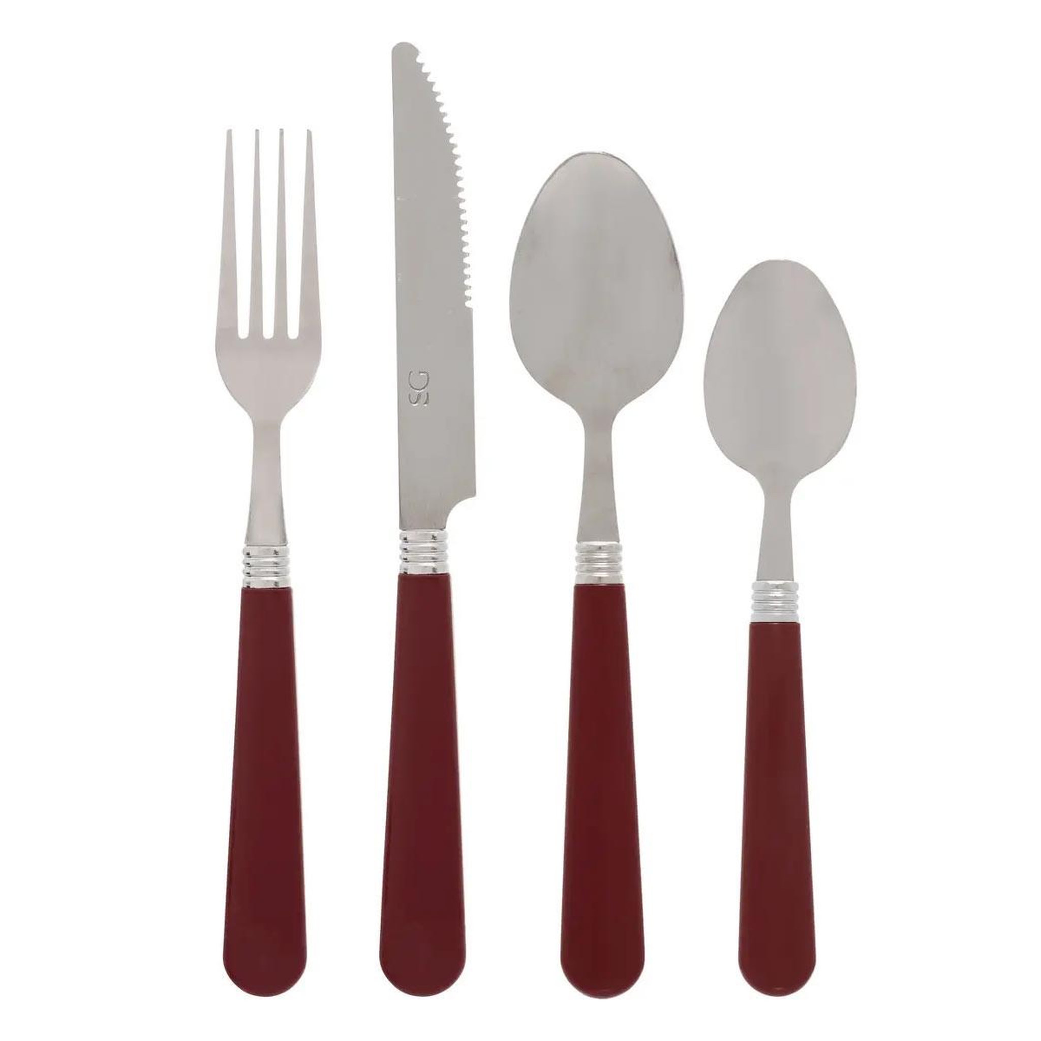 SECRET DE GOURMET Ménagère 24 pièces  colorama  24cm rouge