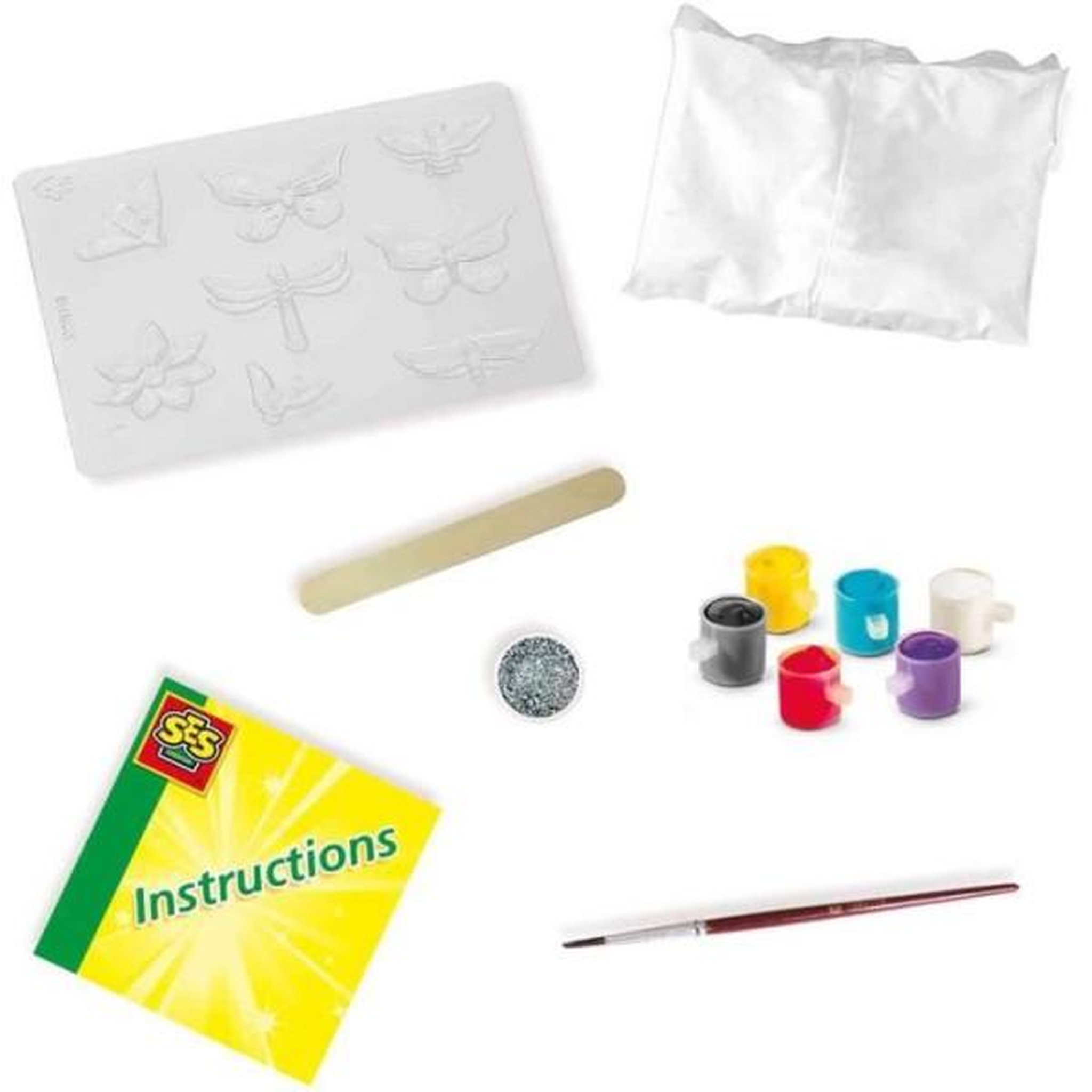 Voir la diapositive 5 : SES Creative Moulage et peinture - SES CREATIVE - Papillon et paillettes - Figurines en plâtre