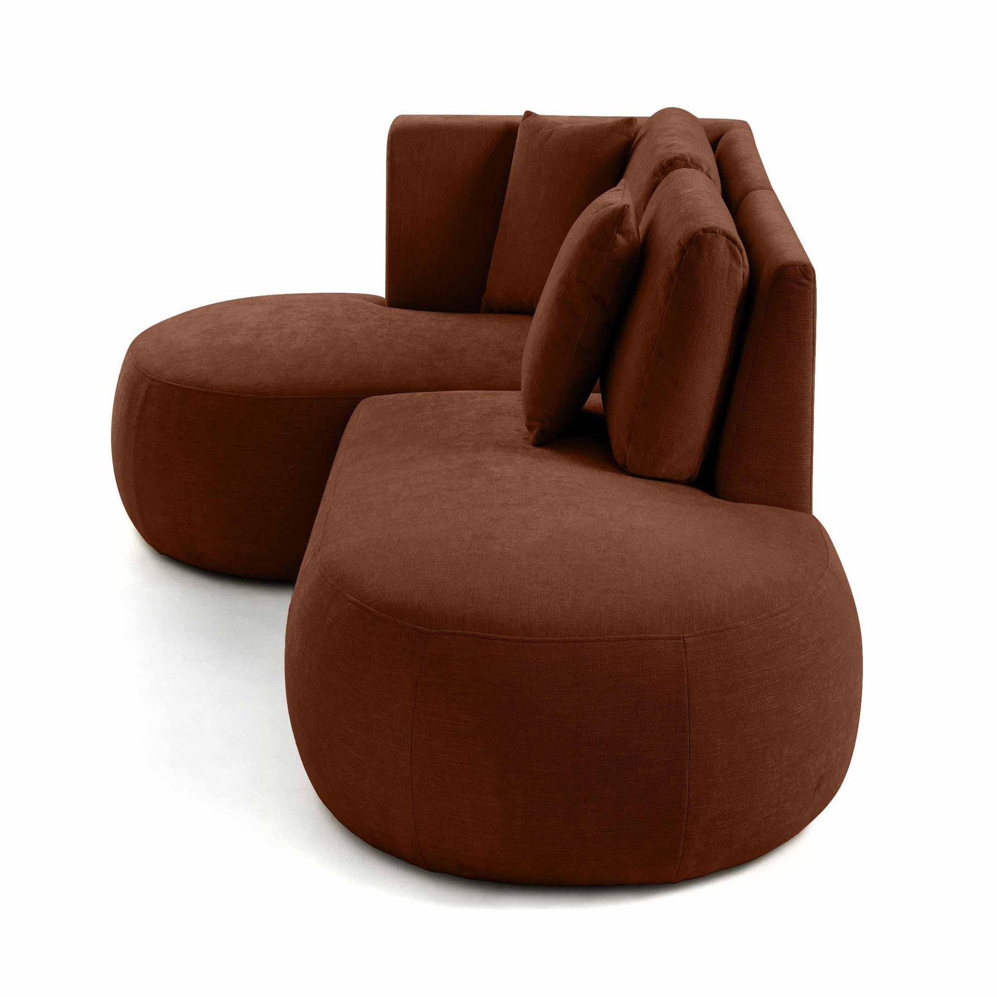 Voir la diapositive 5 : LISA DESIGN Santorini - canapé modulable d'angle gauche + pouf - 4 places - en tissu texturé