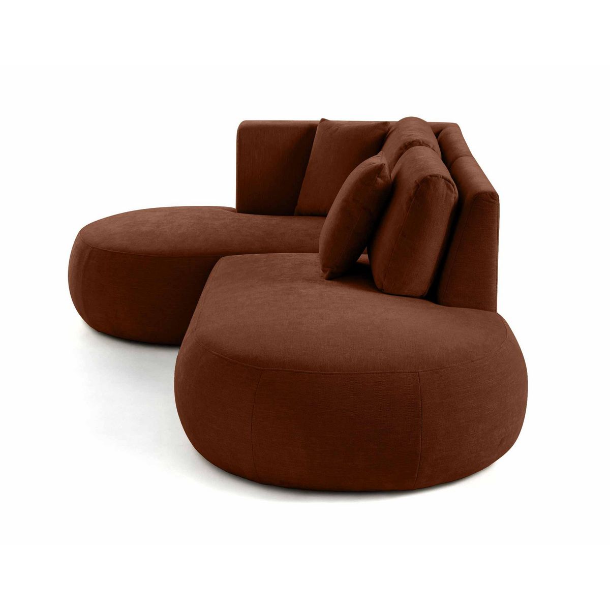 LISA DESIGN Santorini - canapé modulable d'angle gauche + pouf - 4 places - en tissu texturé