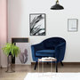 Voir la diapositive 5 : Paris Prix Fauteuil Scandinave Velours  Lopy  79cm Bleu