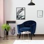 Voir la diapositive 5 : Paris Prix Fauteuil Scandinave Velours  Lopy  79cm Bleu