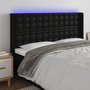 Voir la diapositive 1 : VIDAXL Tete de lit a LED Noir 147x16x118/128 cm Similicuir