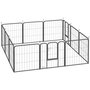 Voir la diapositive 3 : PAWHUT Parc enclos chien modulable pliable 12 panneaux porte verrouillable acier époxy noir
