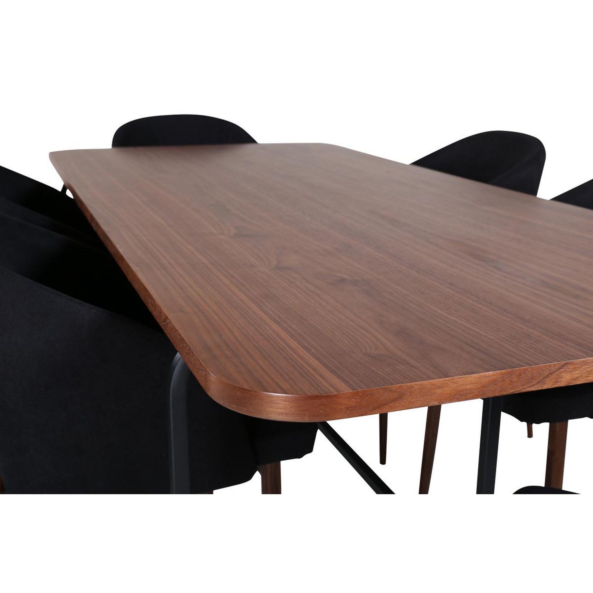 Voir la diapositive 3 : Paris Prix Ensemble table à manger & 6 chaises  uno & arch  200cm noir & marron